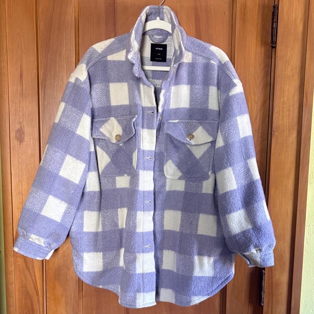 Cotton On Lavender and White Plaid Shacket